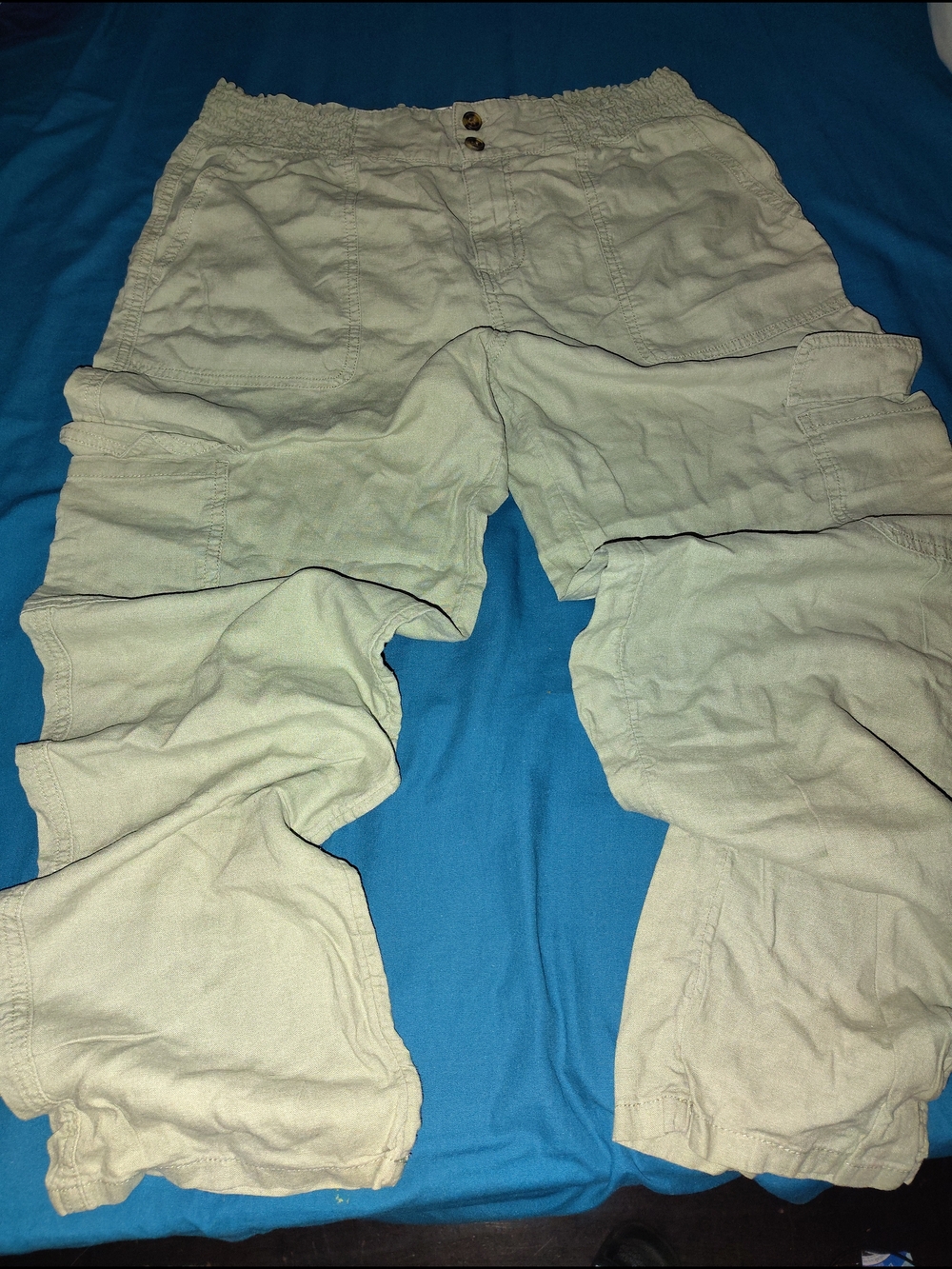 Nicole Miller New York Olive Linen Cargo Pants Size S